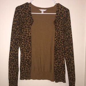 Time and thu cheetah print cardigan